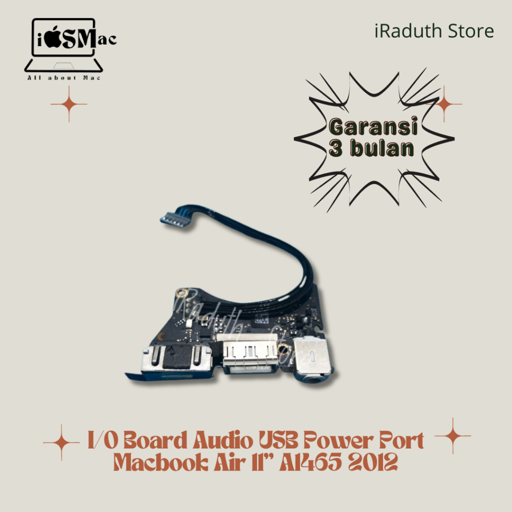 I/O Board Audio USB Power Port Macbook Air 11" A1465 2012