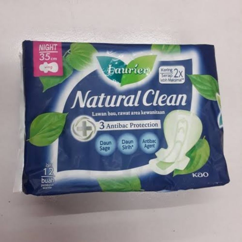 Laurier Natural Clean Pembalut Wanita Night 35cm