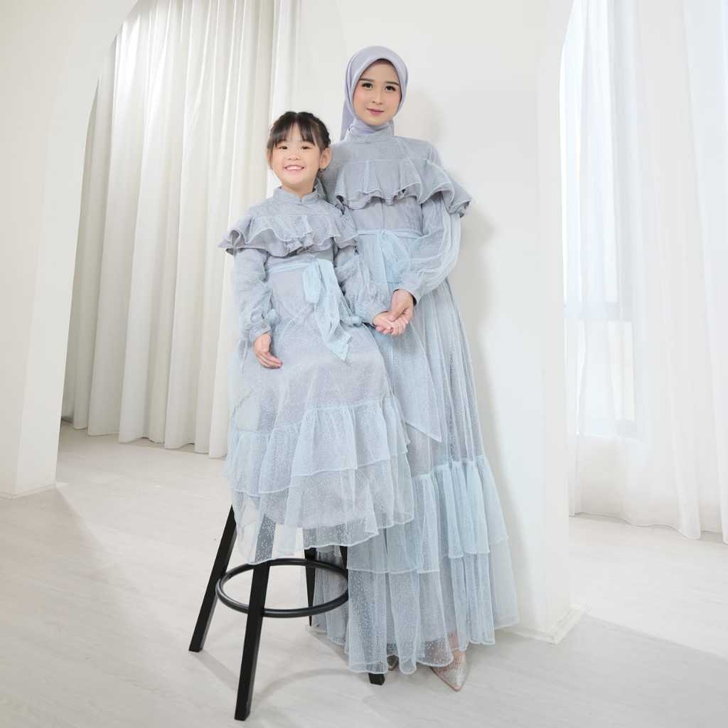 MALYA DRESS PREMIUM ✨ MISS AISYAH FASHION ✨ GAMIS CRINKLE SILK DAN TULLE DOTTY PREMIUM ✨ LEBARAN ✨ P