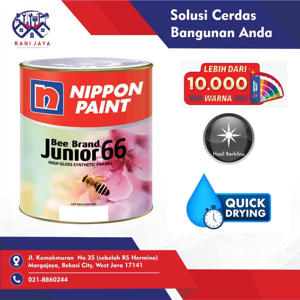 CAT KAYU & BESI NIPPON BEE BRAND JUNIOR 66  1 Kg - PUTIH