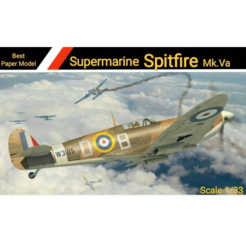DIY Miniatur Papercraft Pesawat SPITFIRE