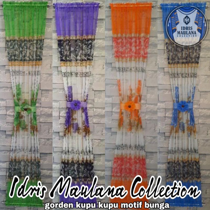 gorden kupu kupu minimalis motif |  gorden jendela minimalis