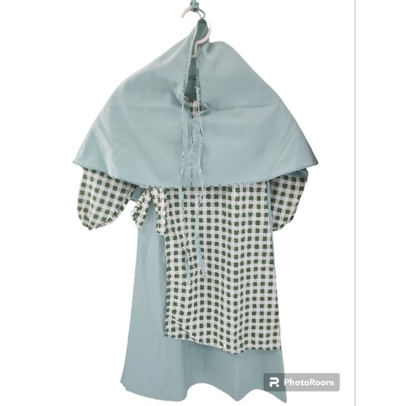 gamis anak 3 4 5 6 tahun bahan syakila kombinasi kotak dan polos rompi free hijab jilbab instan