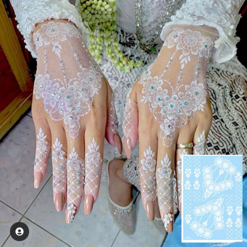 Henna instan desain limited edition warna Putih