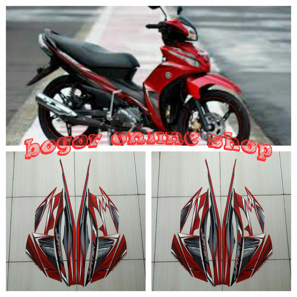 striping stiker motor jupiter z1 2012 hitam-merah