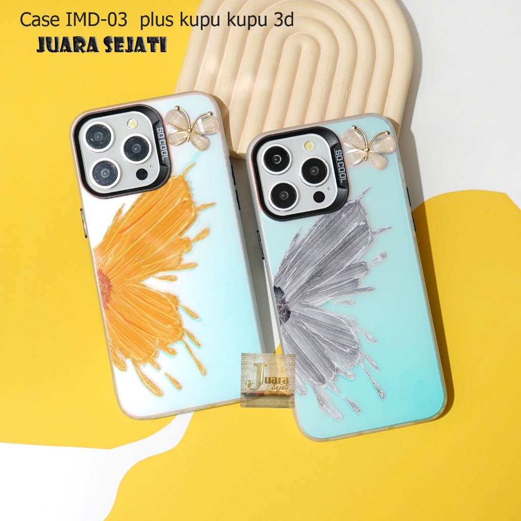Case [IMD-03] Hologram  plus kupu kupu 3d  For Vivo Y02 Y02S Y12 Y15S Y16 Y17S Y20 Y21 Y22 Y27 4G Y3