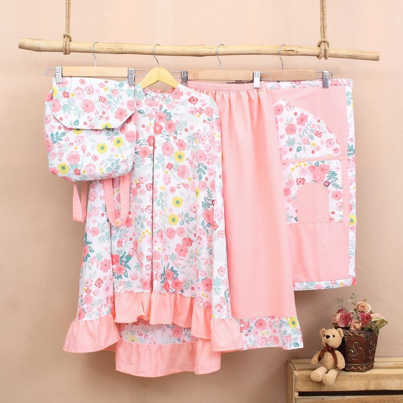 MUKENA ANAK PEREMPUAN TAS RANSEL SEJADAH UMUR 4-6 TAHUN / MUKENA KATUN LUCU ANAK PEREMPUAN UMUR 4-6 