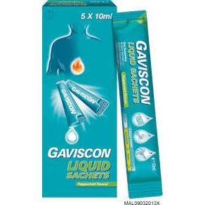 GAVISCON LIQUID SACHET 5x10ml