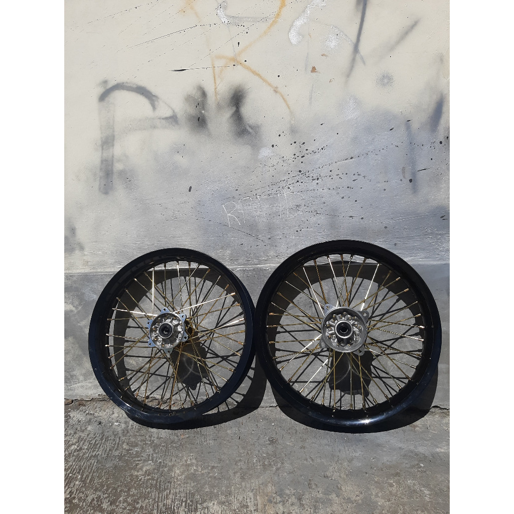 Velg Set Supermoto KLX 150 ukur 250 300 Wheelset Sumo D-Tracker Tanpa Ban