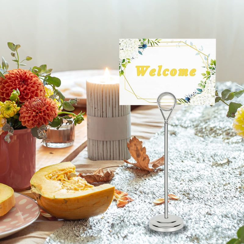 

ATH Foto Tag Stainless Tiang Nomor Meja/Tiang Nomor Meja Stainless Menu Stand Table Number Holder