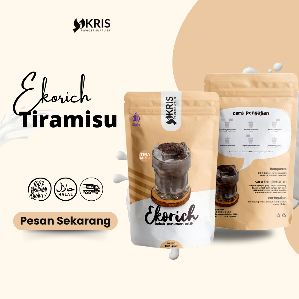 

Bubuk Minuman Tiramisu, Whitecoffee, Peppermint 1000gr - Ekorich Powder