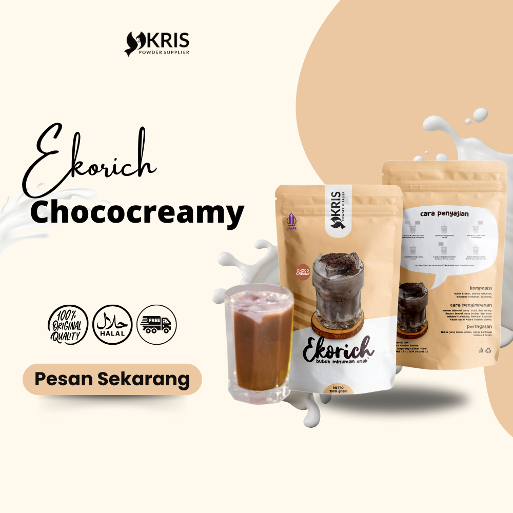 

Bubuk Minuman Rasa Chococreamy, Vanilla, Milk tea 25gr - Ekorich Powder