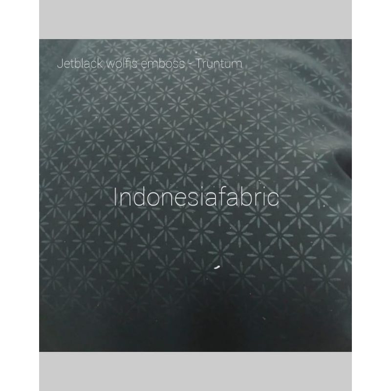 0.5 meter Kain wolfis Jetblack emboss embos wolfis jet black motif Batik Truntum