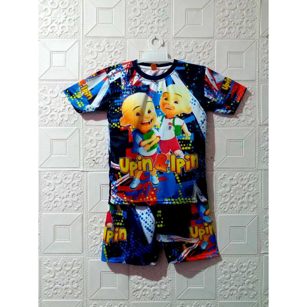 FEI FASHION / SETELAN ANAK LAKI-LAKI USIA 2-12 TAHUN GAMBAR UPIN IPIN  SETELAN ANAK LAKI LAKI UPIN I