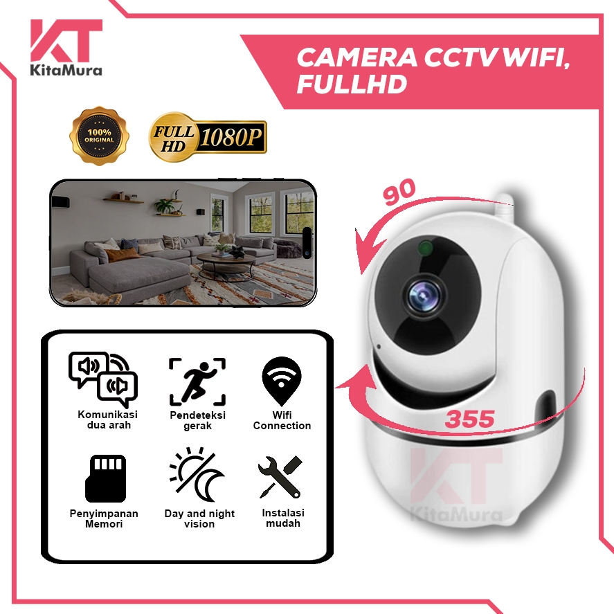 KAMERA CCTV IP WIFI MINI PTZ INDOOR 2MP || KAMERA WIFI TANPA KABEL APLIKASI YOOSEE