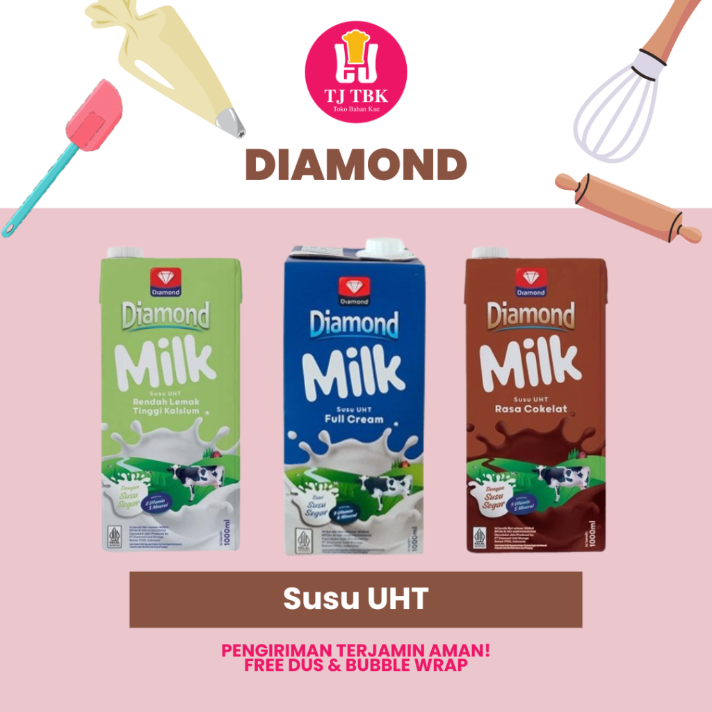 

Diamond Susu Full Cream UHT 1liter (UHT Milk Diamond) | Toko Bahan Kue