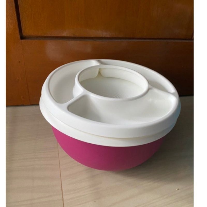 Tupperware Original Promo Bowl Mixer | Mangkok besar magenta dapat 2 tutup ,ukuran 4,3 litet