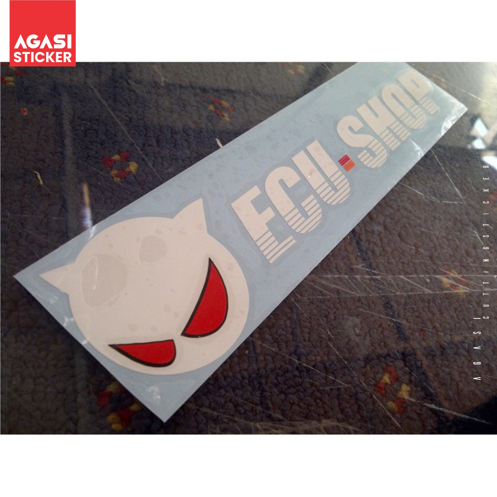 Sticker ECU SHOP polos (20cm x 5cm) Cutting Sticker | Stiker | Sticker Mobil | Sticker Motor | Stick