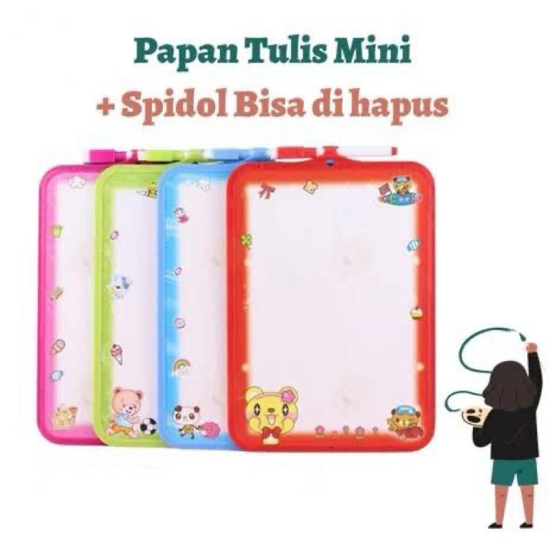 

Papan Tulis Mini 19x26cm Bonus Spidol dan Penghapus Buat anak
