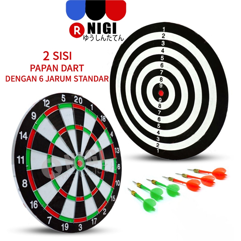 NIGI Dart Board Bahan Berbulu 2Sisi Dart Game Dart Board Dart Board Dewasa