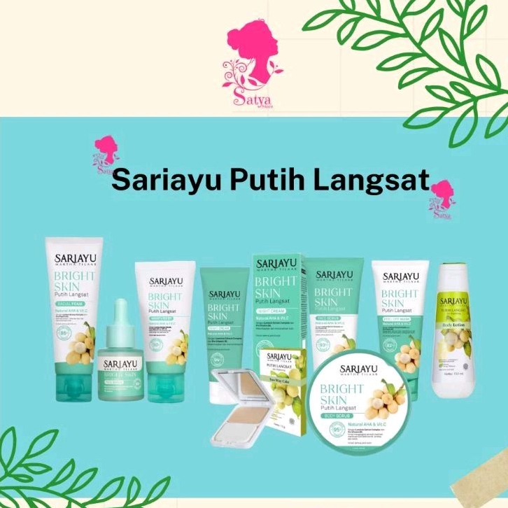 [ FREE GIFT ]Sepaket Sariayu Putih Langsat | Paket Sariayu Bright Skin lengkap dan hemat -Brightenin