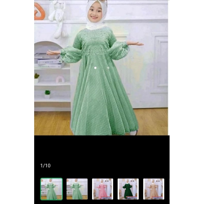 Dress Gaun Baju Pesta Gamis Fashion Gamis Muslim Anak 3-12th Marsha Sage