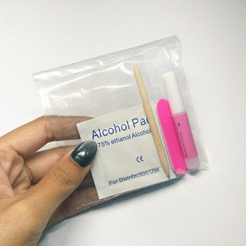 Perlengkapan kuku palsu / lem kuku palsu / lem kuku / nail kit