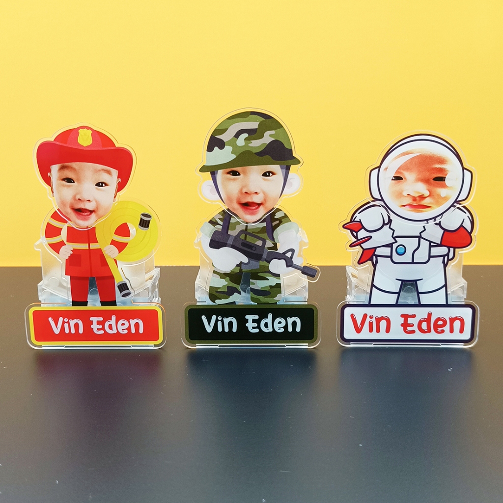 Dancing Head Kepala Goyang Standee Akrilik Custom Profesi Wajah dan Nama