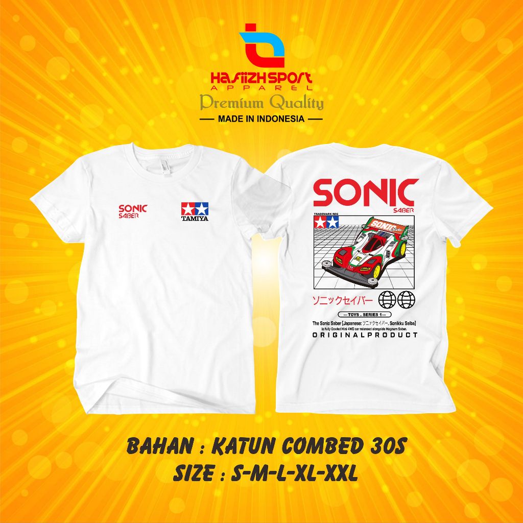 KAOS BAJU TAMIYA SONIC SABER BAHAN PREMIUM