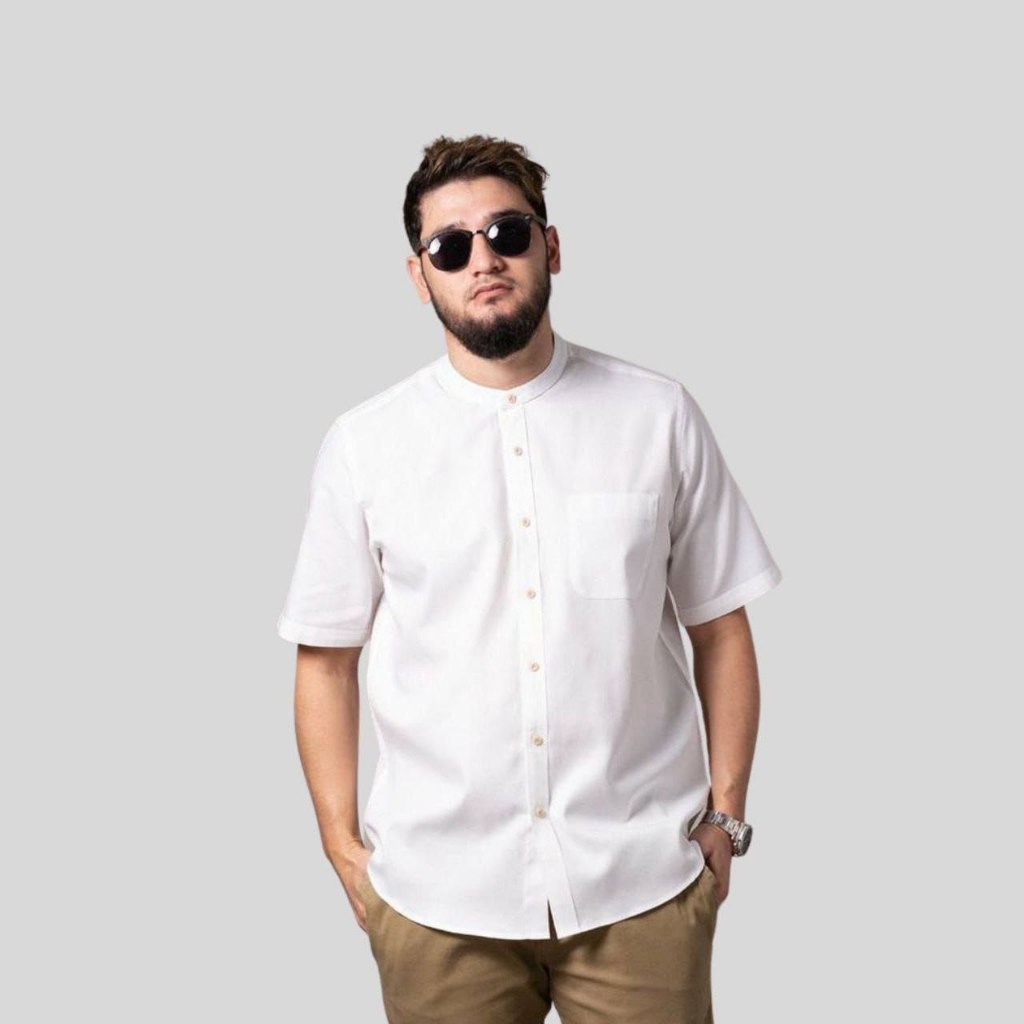 hemat baju kemeja koko lengan pendek polos jumbo big size xxxl xxxxl xxxxxl toyobo navy coksu hitam