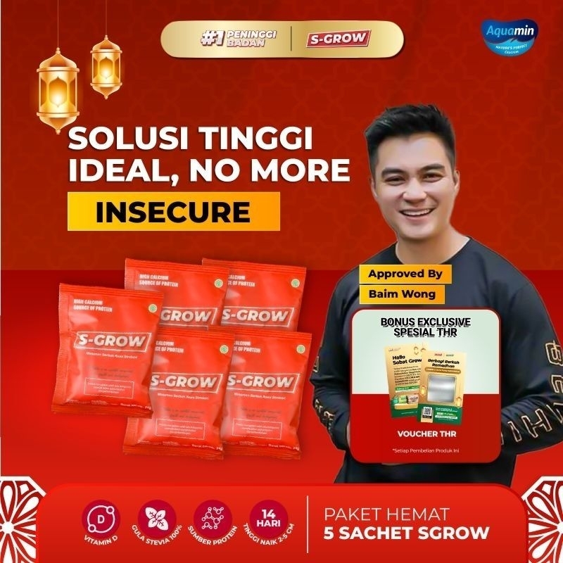 S-GROW Peninggi badan terbaik - 5 Sachet