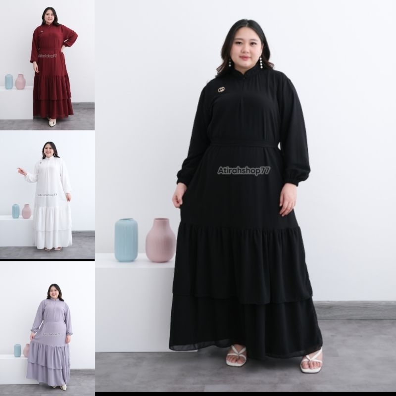 gamis ceruty jumbo elegan Ld130cm Ld140cm