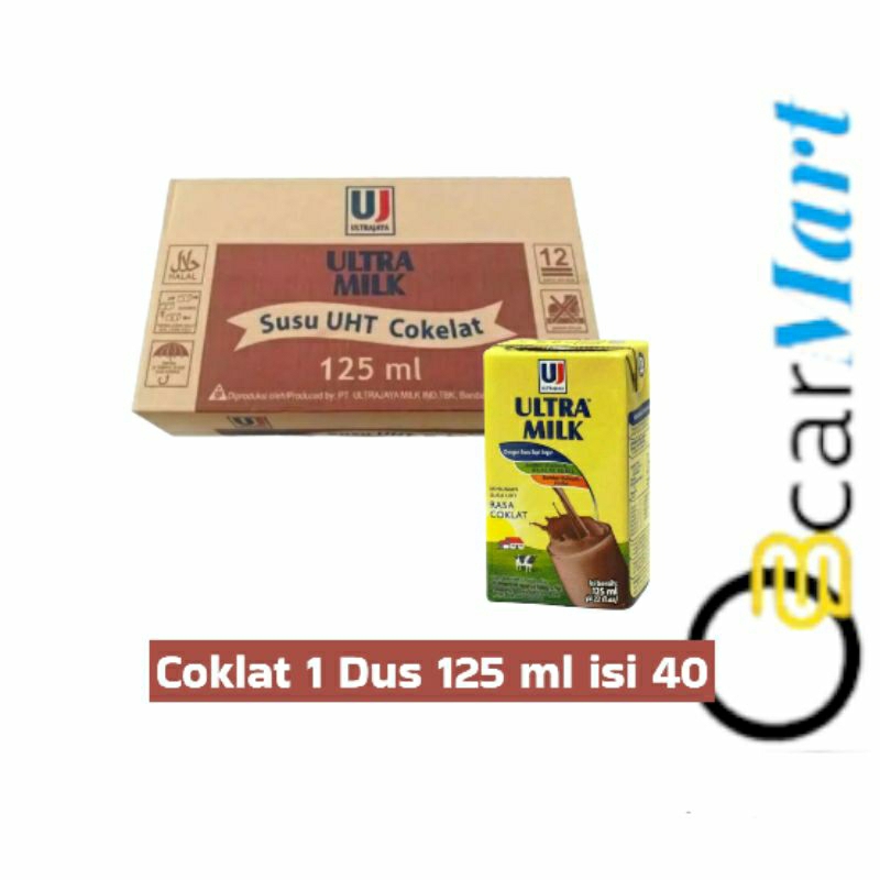 

ULTRA Susu UHT Kotak Kecil 125ml 1 Dus Rasa Coklat