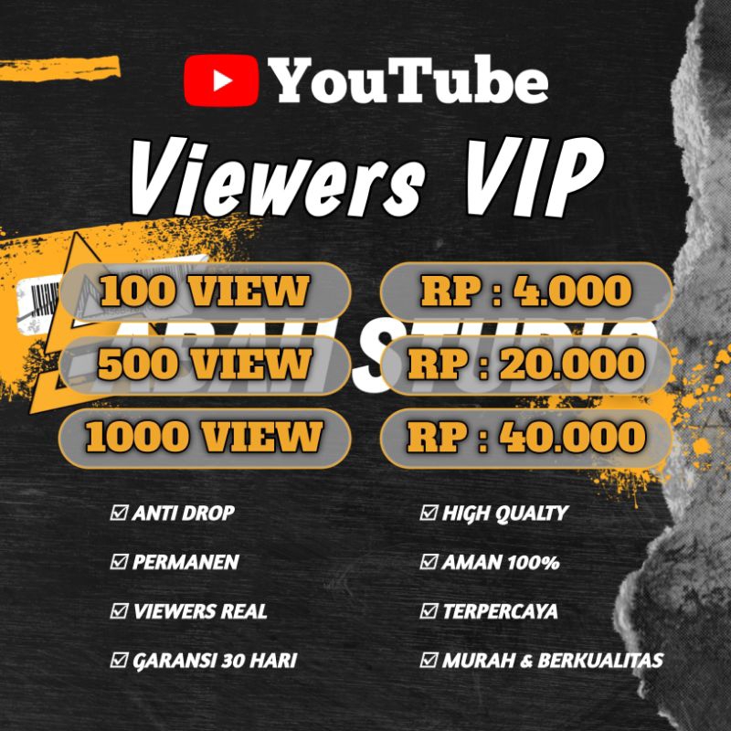 viewers youtube real permanen no drop