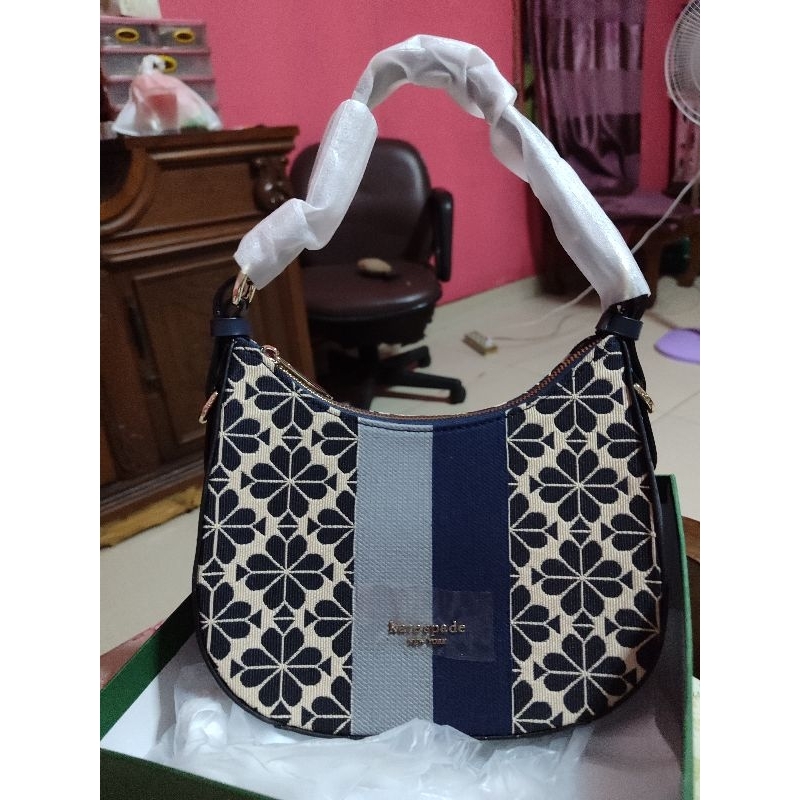 KS Jacquard Hobo Halfmoon Small Blue