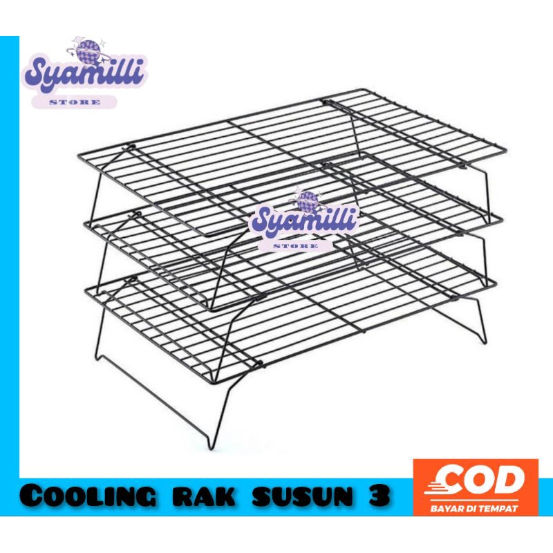 cooling rak pendingin kue susun 3, cooling rak pendingin