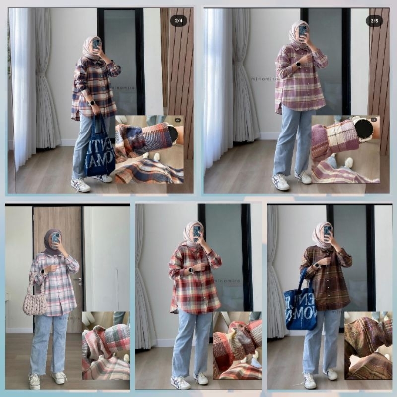 NIXIE SHIRT KEMEJA FLANNEL BY MINAMIRA TATUM LAIQA  BAJU CEWEK CASUAL BAJU KOTAK-KOTAK