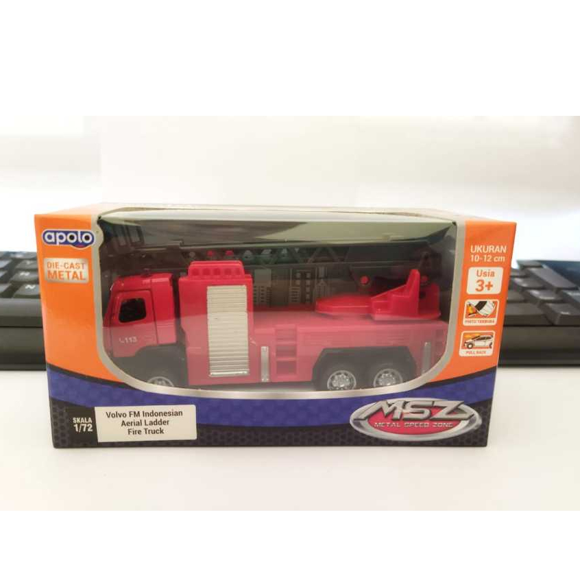 Diecast Apolo MSZ Volvo Fm Indonesian Aerial Ladder Fire Truck