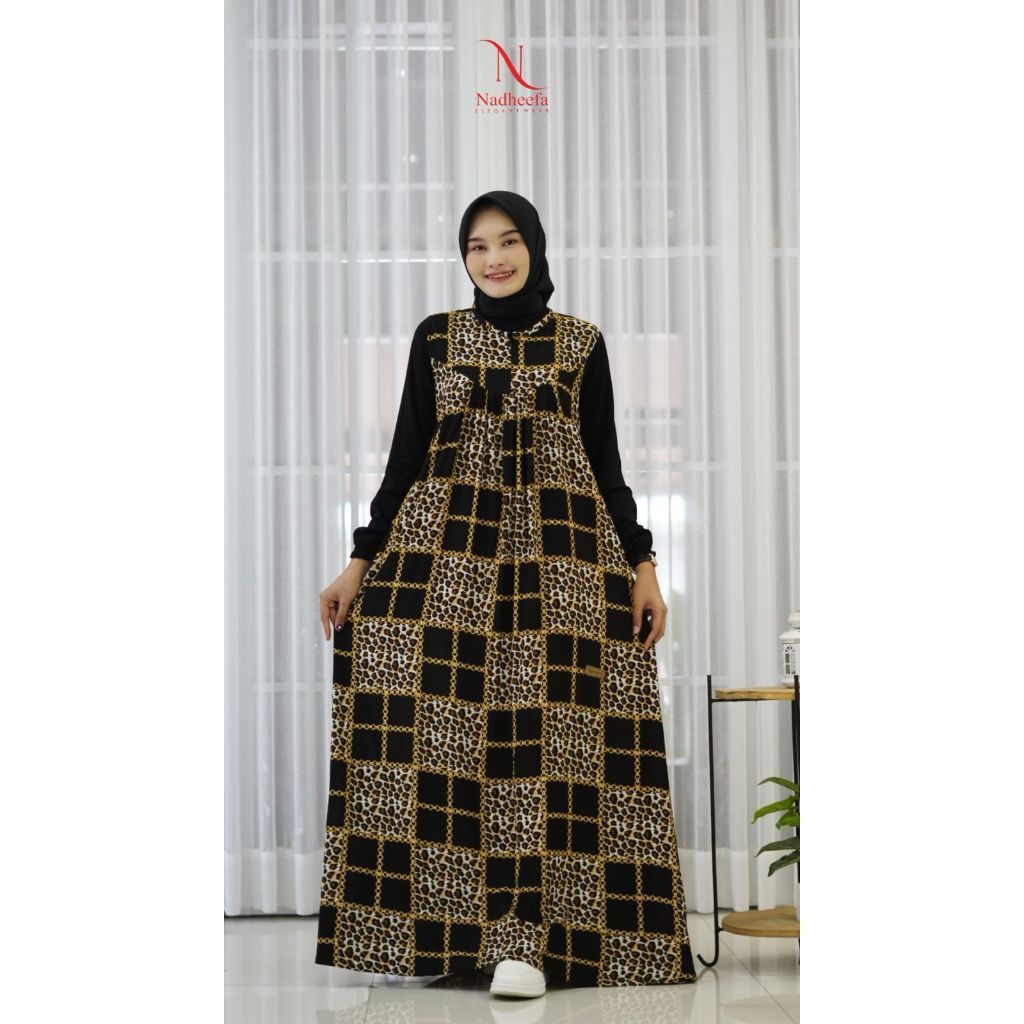 NADHEEFA GAMIS DRESS HITAM MIX CANTIK BANGET (LAUNCINGAN)
