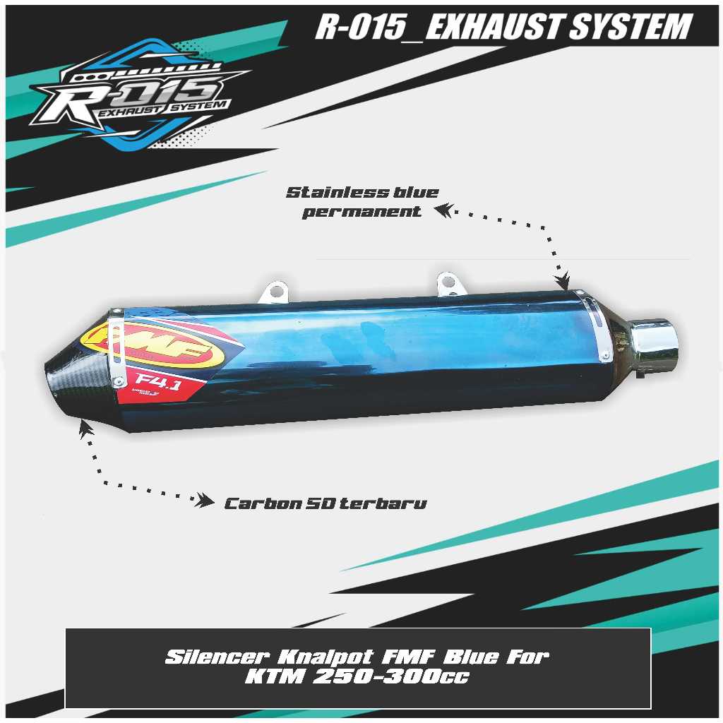 Silencer Knalpot FMF Blue Carbon For KTM 250 - KTM 300