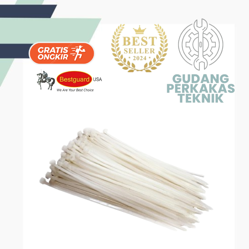 

Bestguard Kabel Ties Putih 4.8 X 200Mm (100Pcs) / Kabel ties 100 pcs