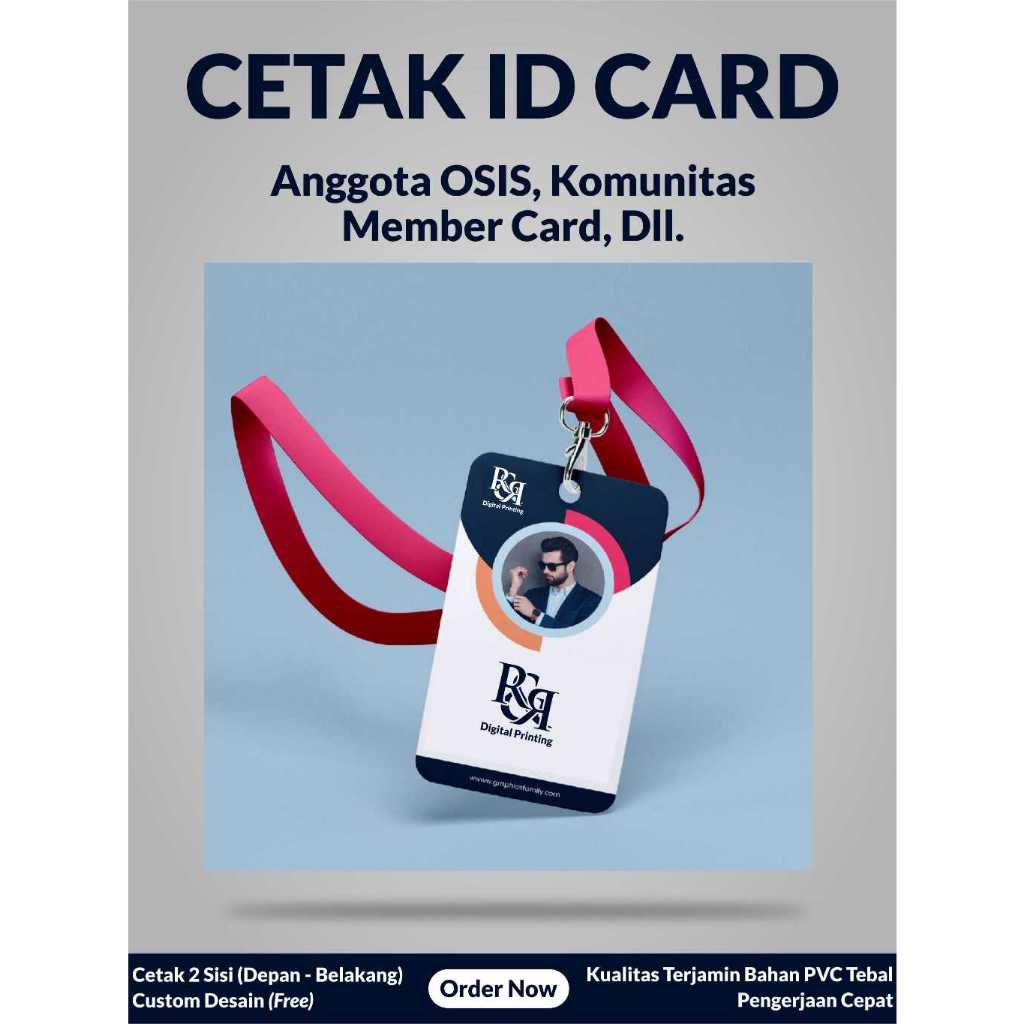 CETAK ID CARD ANGGOTA OSIS | ORGANISASI SEKOLAH (TANPA TALI)