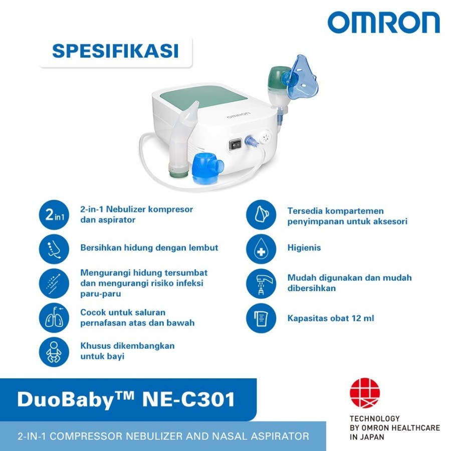 Omron Nebulizer Duo Baby NE-C301 AP - Alat Bantu Pernafan Bayi Nebulizer Bayi