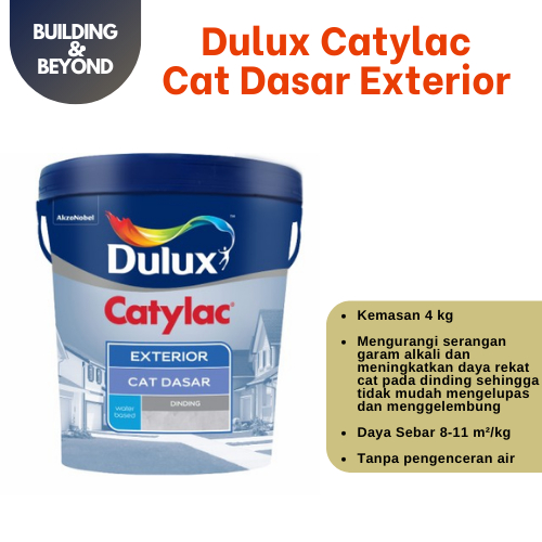 CAT DASAR TEMBOK DULUX CATYLAC EXTERIOR EKSTERIOR 4 KG