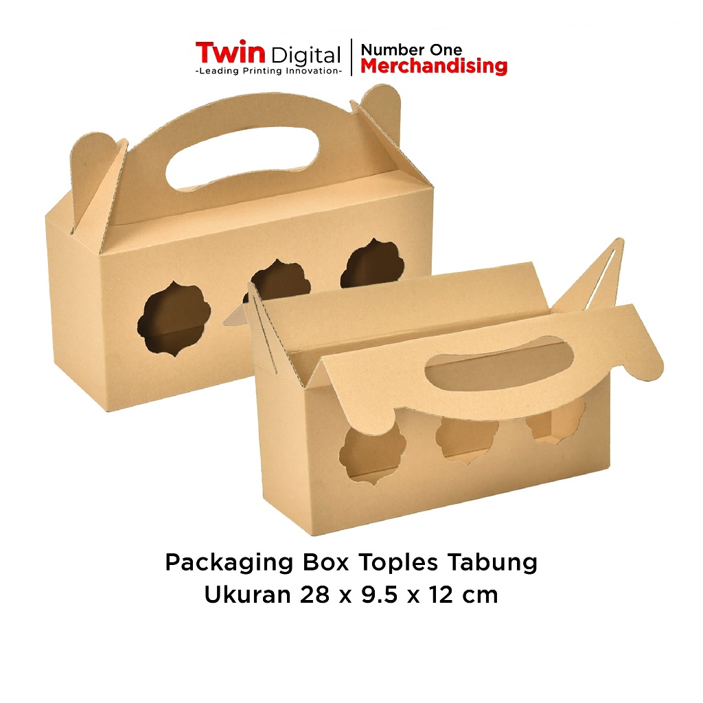 

Twindigital Box Kardus 28 x 9.5 x 12 cm / Box Isi 3 Toples / Kardus Packaging Usaha Kue / Kotak Hampers - Box Corrugated PTT.2