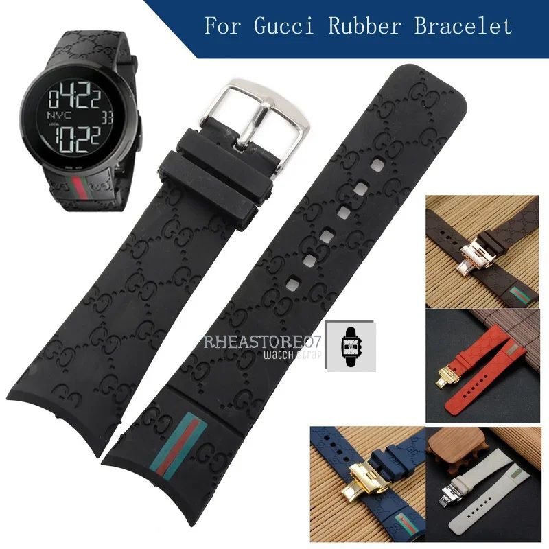 Tali Jam Tangan Rubber Gucci digital Rubber Strap Gucci Baud