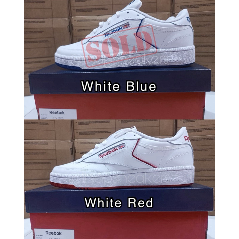 Sepatu Reebok Club C 85 White Red/Blue Original BNIB Resmi