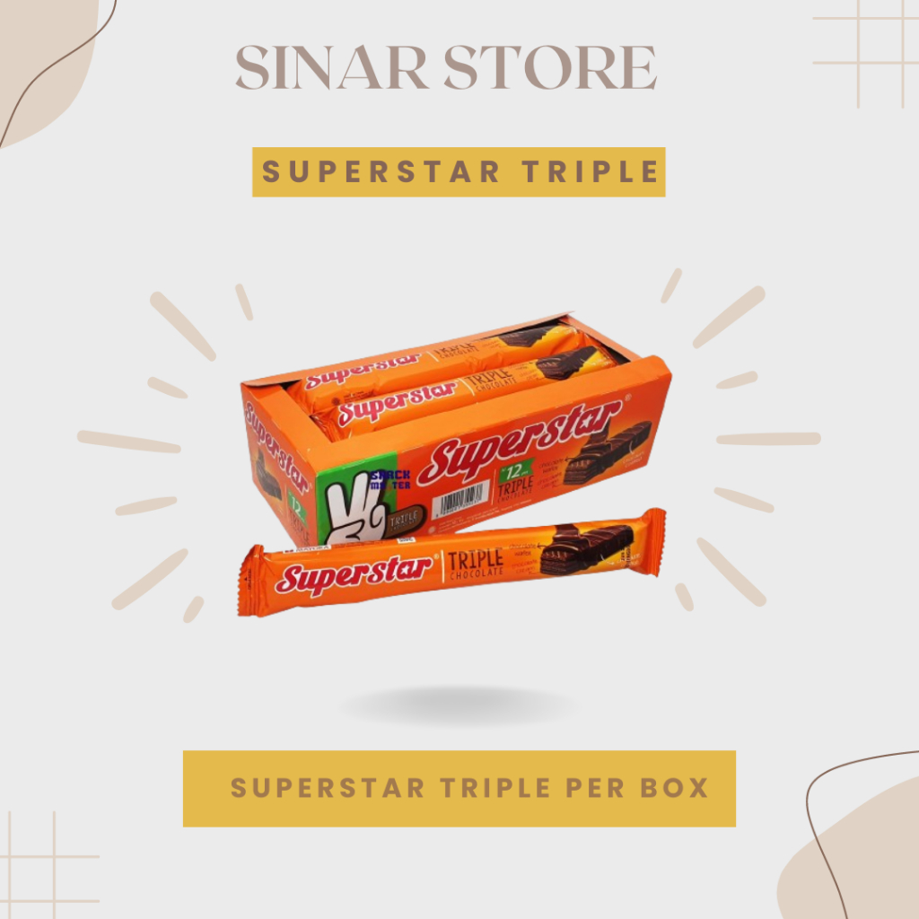 

SUPERSTAR TRIPLE WAFER CHOCOLATE 16GR PER BOX (ISI 12PCS)