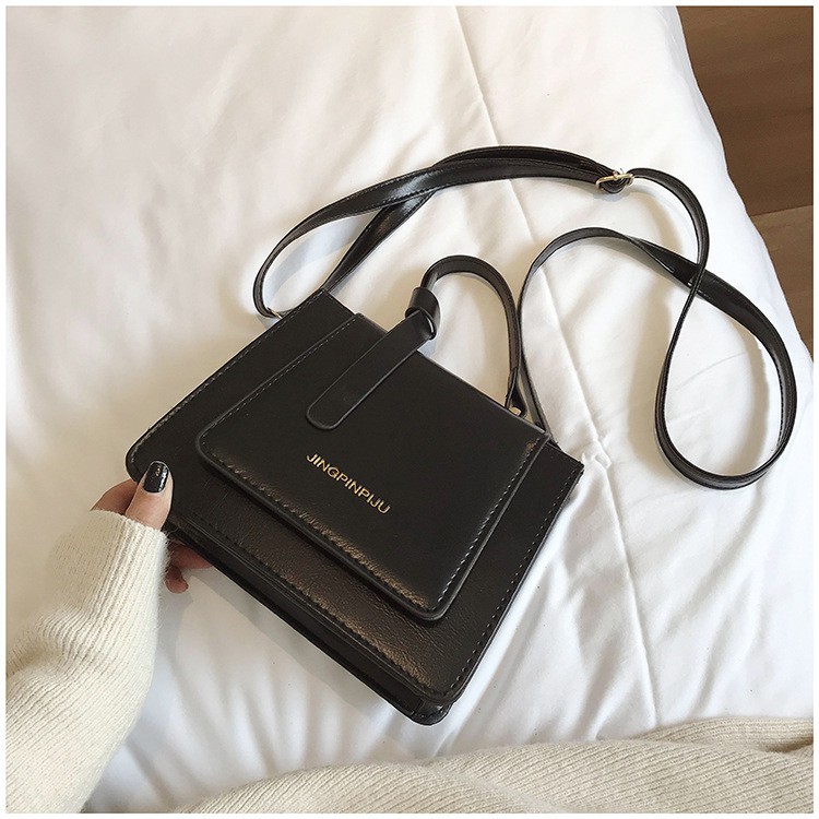 TAS SELEMPANG WANITA KHALI KULIT HITAM BRANDED KOREA JINJING BATAM MURAH FASHION ORI / TAS KHALI 018