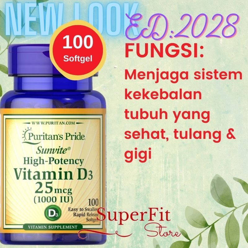 Puritan's Puritan Pride Vitamin D D3 1000 IU - 100 Softgel